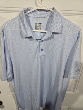 Callaway Light Blue Micro‑Dot Men's Golf Polo